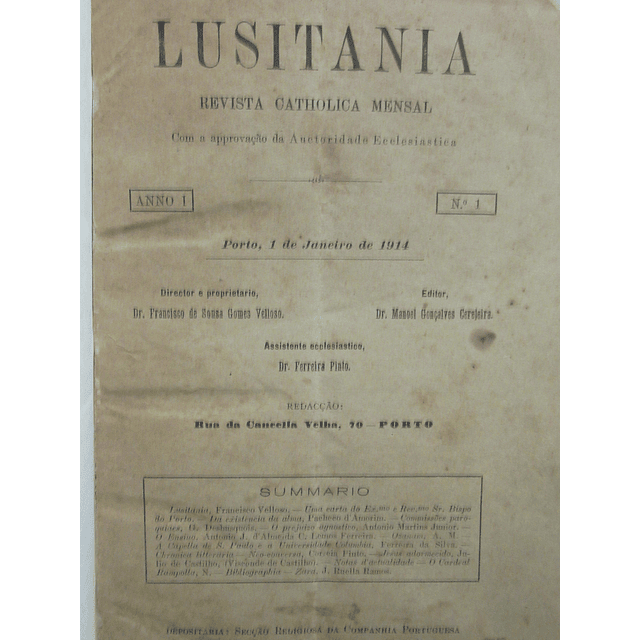 Lusitania Revista Católica (Porto) 1914 M. Gonçalves Cerejeira/Ferreira Pinto/A. Oliveira Salazar