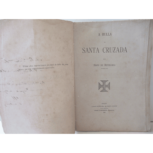 A Bula Da Santa Cruzada 1886 Bispo De Bethsaida - Vendido