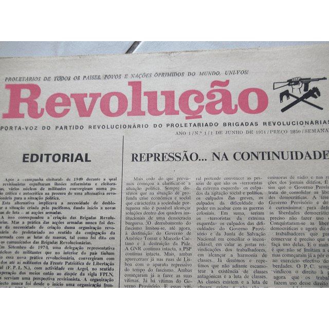 Jornal Revolução Nº1 Junho 1974 Brigadas Revolucionários