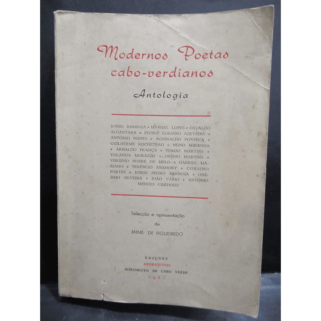 Modernos Poetas Cabo-Verdianos 1961 Jaime De Figueiredo