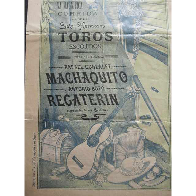 Plascensia Toros 1910 R. Gonzalez/Machaquito/Antonio Boto/Regaterin