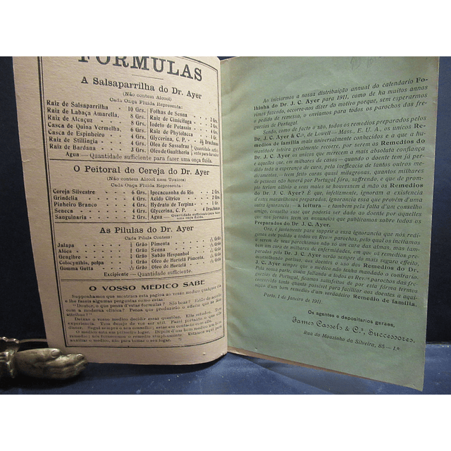 Calendário E Folhinha Portuguesa 1911 Do Doutor Ayer