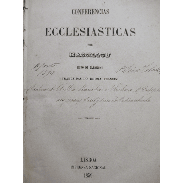 Conferências Eclesiásticas Massillon 1859 Bispo De Clermont