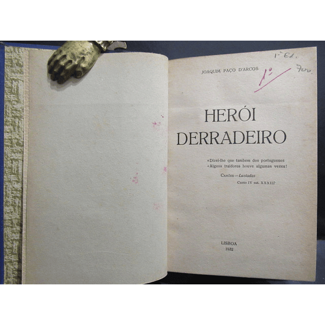 Herói Derradeiro 1932 Joaquim Paço D`Arcos