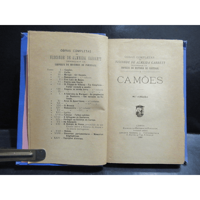Camões 1901 Obras Completas(Volume I) Visconde Almeida Garrett 