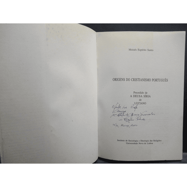 Origens Do Cristianismo Português/Deusa Síria Luciano 2000 Moisés Espírito Santo