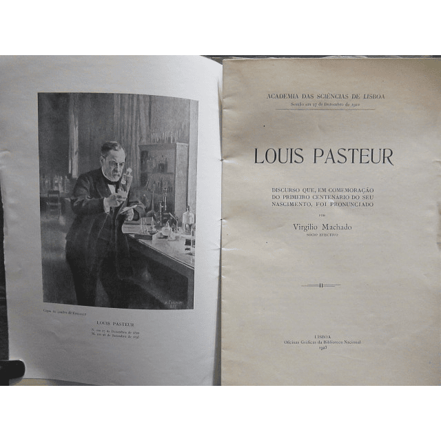 Louis Pasteur/Comemoração/Centenário Nascimento 1923 Virgilio Machado