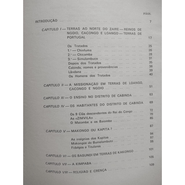Cabindas História/Crença/Usos/Costumes(Comando B. CAC 4611) 72 P. Joaquim Martins C. S.