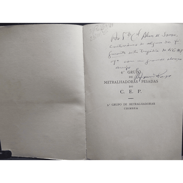 Coimbra Primeira Grande Guerra Metralhadoras C. E. P. 1955 Afonso Do Paço/Alves De Sousa