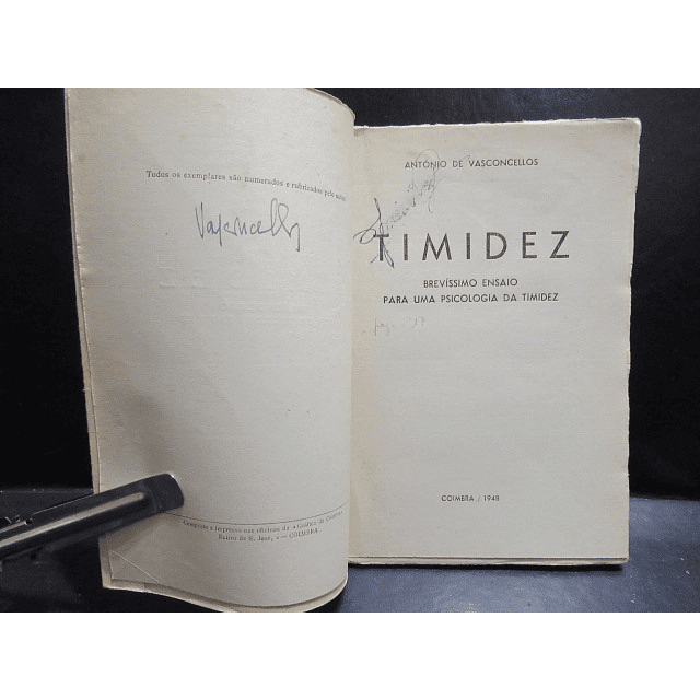 Timidez/Brevíssimo Ensaio Psicologia Timidez 1948 António De Vasconcellos