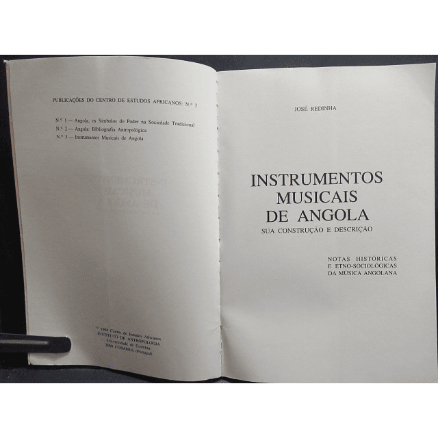 Angola Instrumentos Musicais/Construção/Descrição 1984 José Redinha