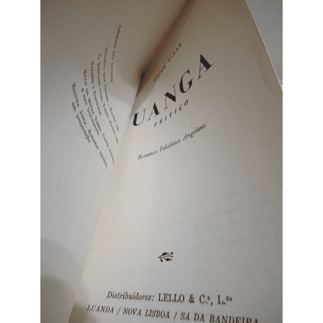 Uanga Feitiço - Romance folclórico Angolano 1951 Óscar Ribas