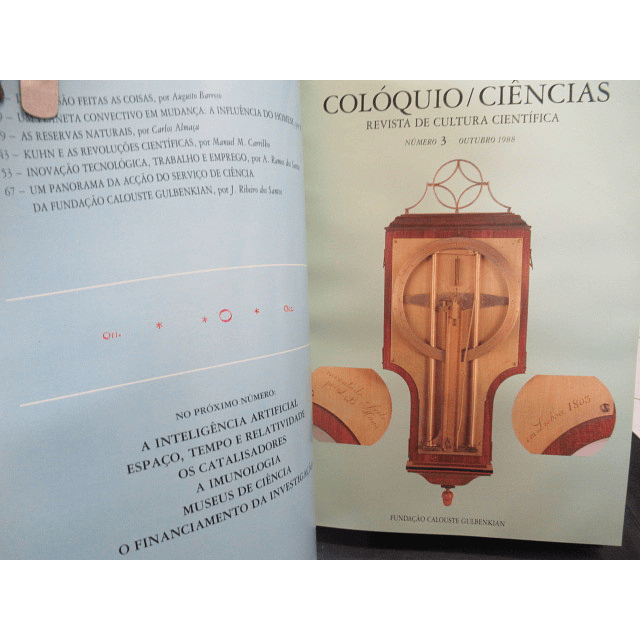 Colóquio/Ciências Revista Cultura Científica 1988/9 Fundação Calouste Gulbenkian