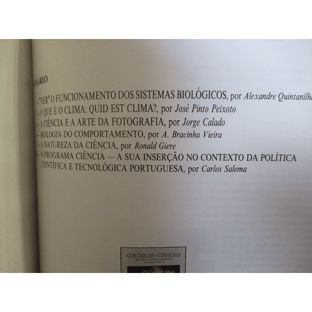 Colóquio/Ciências Revista Cultura Científica 1988/9 Fundação Calouste Gulbenkian