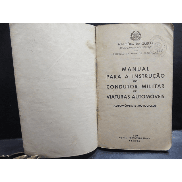 Manual Instrução Condutor Militar/Automóveis/Motociclos  1950 Ministério Da Guerra/Engenharia