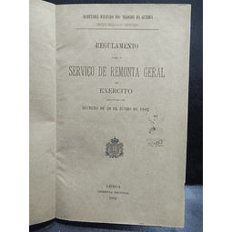 Regulamento Serviço Remonta Geral Exército 1902 Secretaria Negócios Da Guerra
