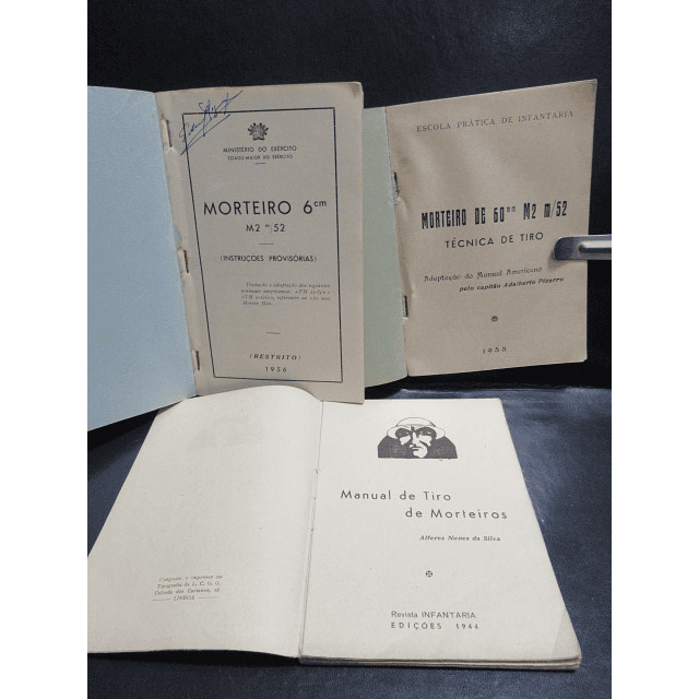 Manual/Instruções Tiro Morteiro 1944/56  Nunes Da Silva/Adalberto Pizarro/Ministério Da Guerra