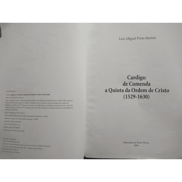 Cardiga Comenda Quinta Ordem De Cristo 1529-1630 2009 Luís Miguel Preto Batista