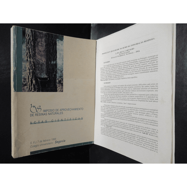 1º Simpósio De Aproveitamento De Resinas Naturais/Atas Científicas 1998 Segovia