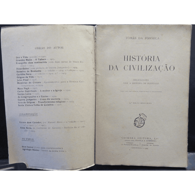 História Da Civilização/Portugal/Manuscritos Da Obra 1929 Tomás Da Fonseca