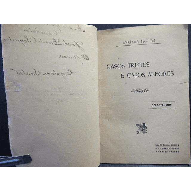 Casos Tristes E  Casos Alegres 1926 Cyriaco Santos