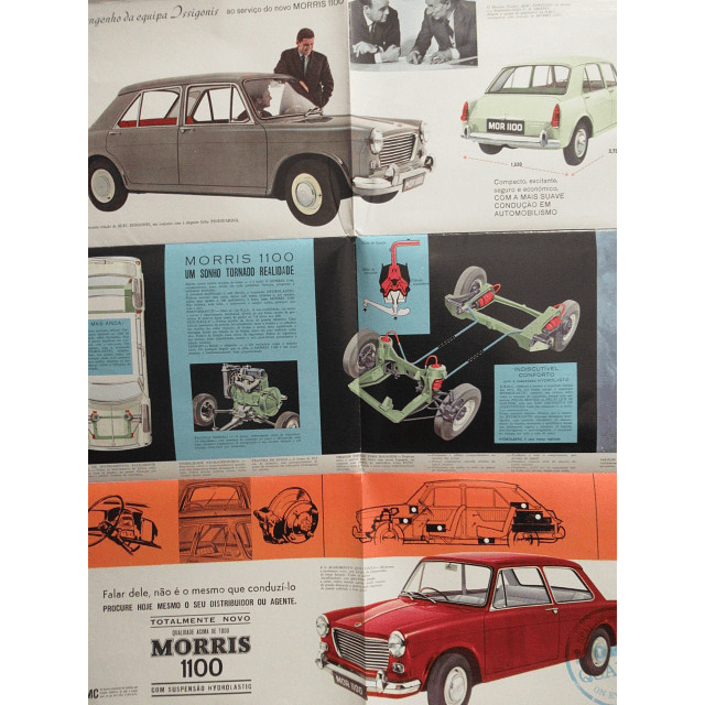 Morris 1100 Suspensão Fluida "Hydrolastic" 1960 Brochura Publicitária