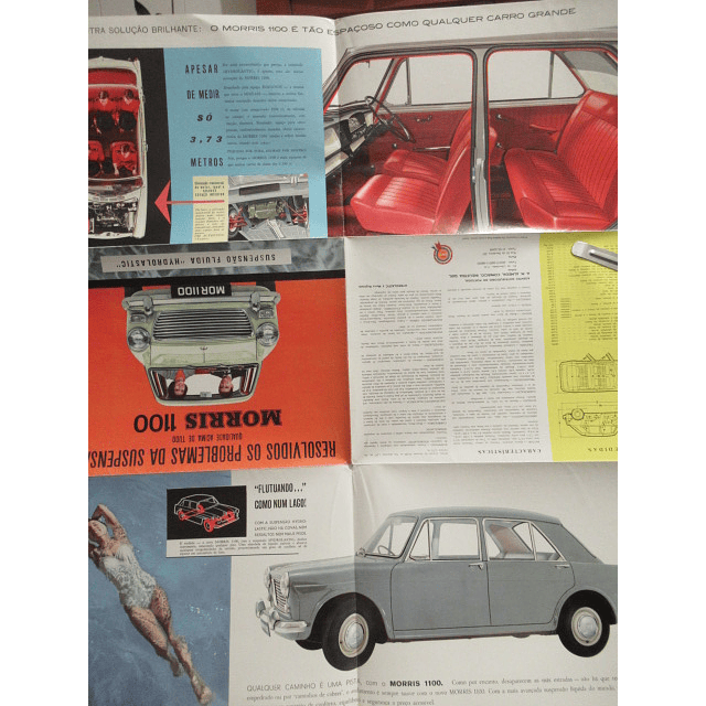Morris 1100 Suspensão Fluida "Hydrolastic" 1960 Brochura Publicitária