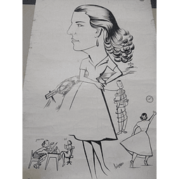 Coimbra Académica/Caricatura Cartaz/Gravura 1956 Amílcar Matias