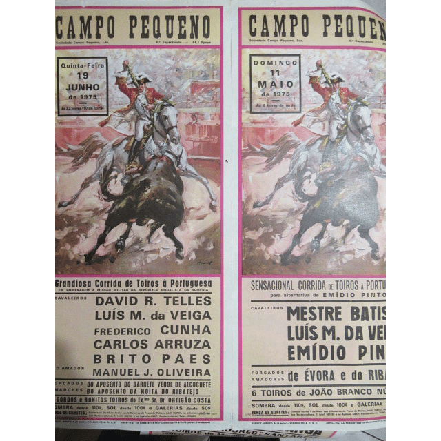Campo Pequeno/Corrida Toiros 1975 Ricardo Chibanga/Mestre Batista/Forcados Évora/Alcochete