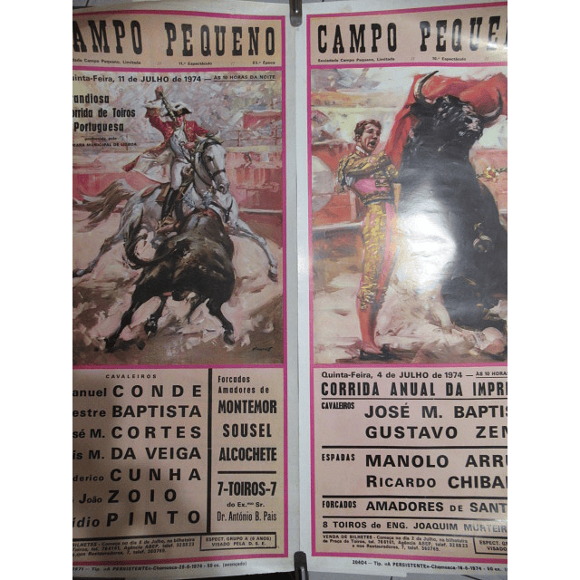 Toiros Corrida/Campo Pequeno 1974 Manuel Conde/Ricardo Chibanga/Luís M. Da Veiga