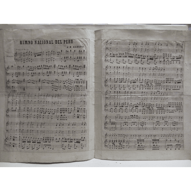 Cancion Nacional Del Peru/Partitura  28 Julio 1821 D. Bernardo Alzedo/El Americano
