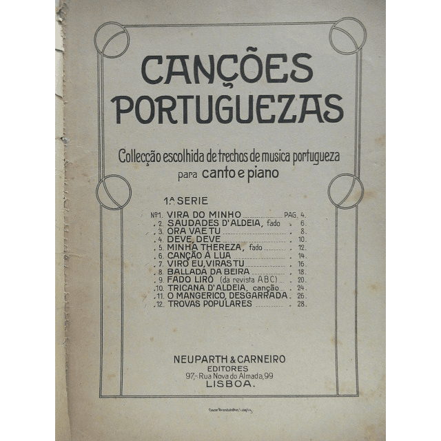 Canções Portuguesas/1ª Serie Neuparth & Carneiro