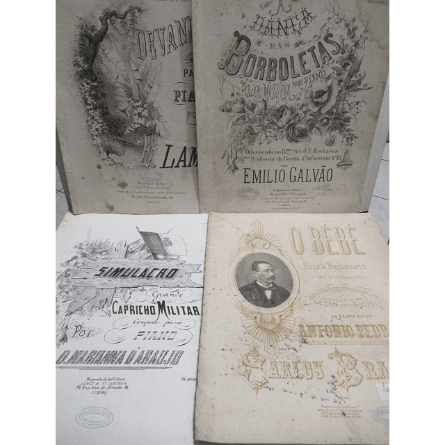 Partituras O Bebé/Simulacro/Dança Borboletas/Devaneio E. Lami/Mariana D`Araújo/C. Braga...