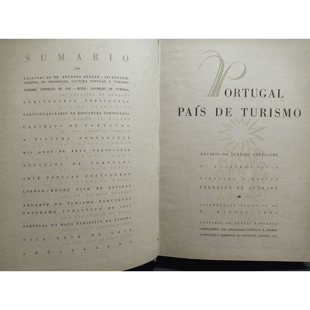 Portugal Anuário Turismo/Ourivesaria/Escultura/Pintura... 1956 F. Andrade/Manuel Lapa