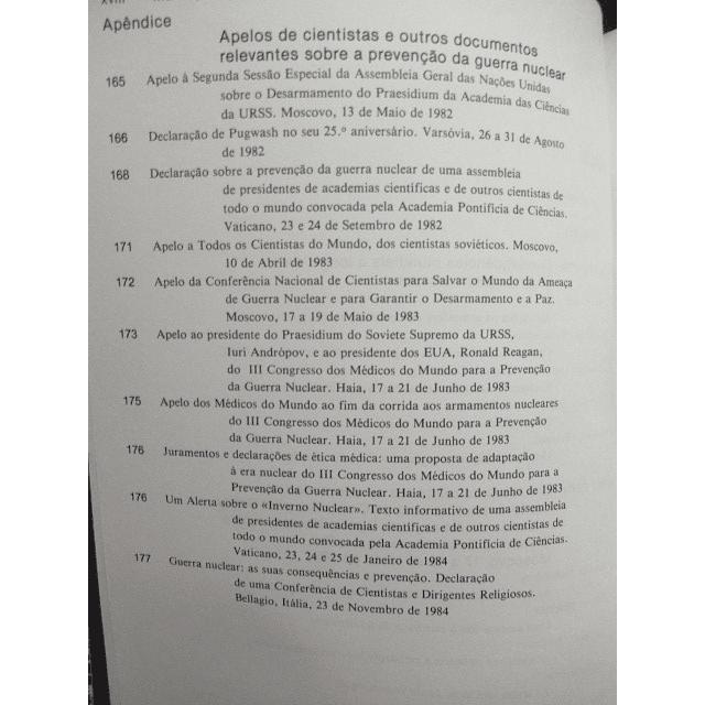 Guerra Nuclear A Noite seguinte... 1985 Eugueni Velikhov/Comissãi Cientistas Soviéticos