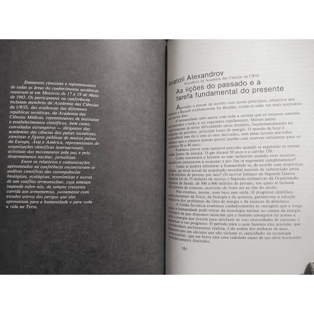 Guerra Nuclear A Noite seguinte... 1985 Eugueni Velikhov/Comissãi Cientistas Soviéticos