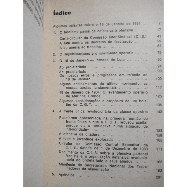 O 18 Janeiro 1934/Resistência Proletária/Marinha Grande Ao Facismo 1975 L. H. Afonso Manta