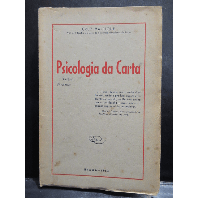 Psicologia Da Carta 1954 Cruz Malpique