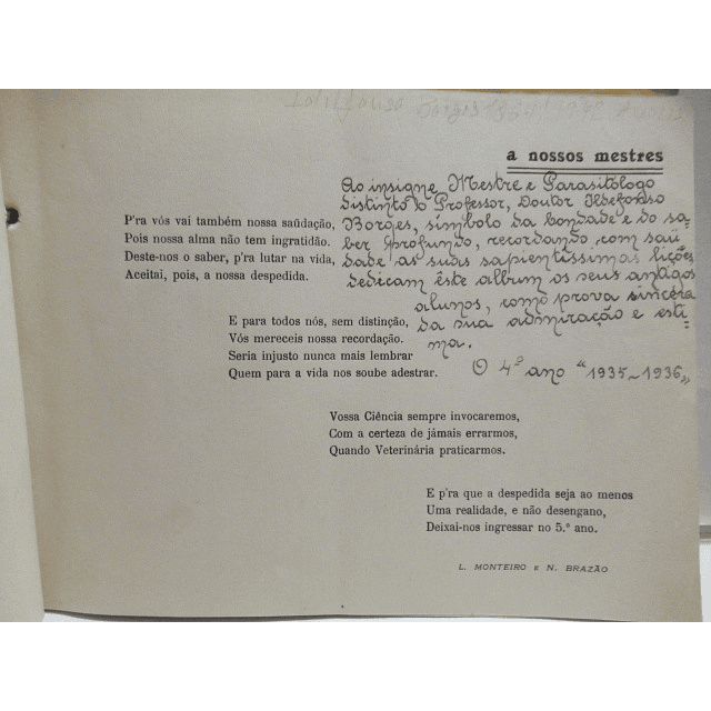 Ïndice Bibliográfico Veterinários Portugueses/Medicina Veterinária 1935/36 Ildefonso Borges