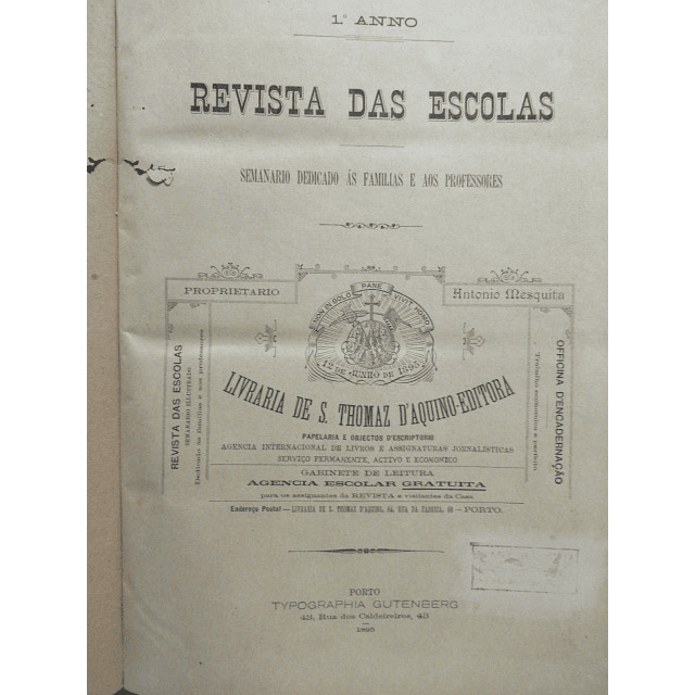Escolas Revista Das 1895 António Mesquita/José António Correia/Pe. Annibal Passos