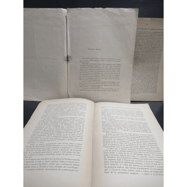 Primeira Grande Guerra 1915/18 Discursos: Ministro Alemão/Bernardino Machado/Triple-Entente
