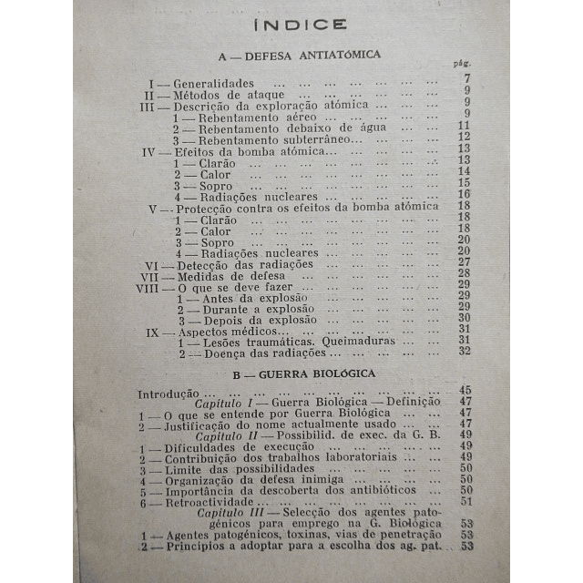 Guerra Biológica/Química/ABQ Defesa Instruções 1954 Ministério Do Exército