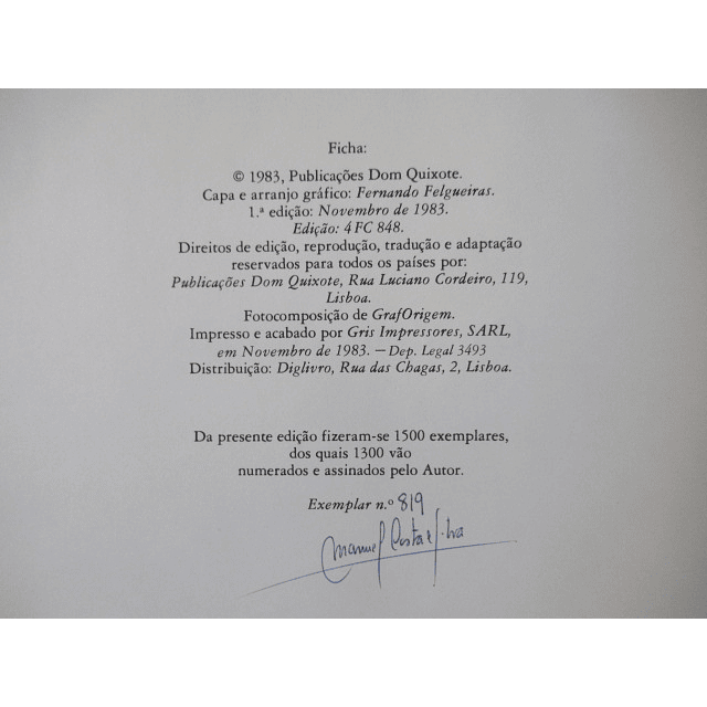 Manuel Costa E Silva Os Meus Amigos 1983 José Cardoso Pires