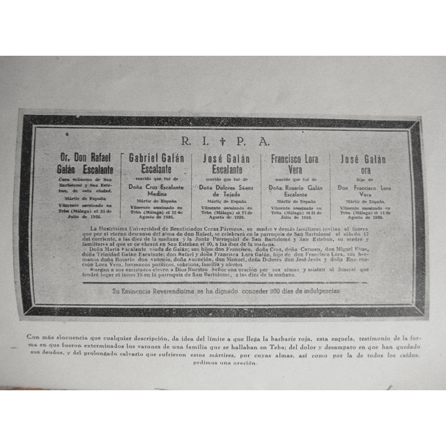 Segundo Avance Informe Oficial Asesinatos/Violaciones/Incendios 1936 Estado Español