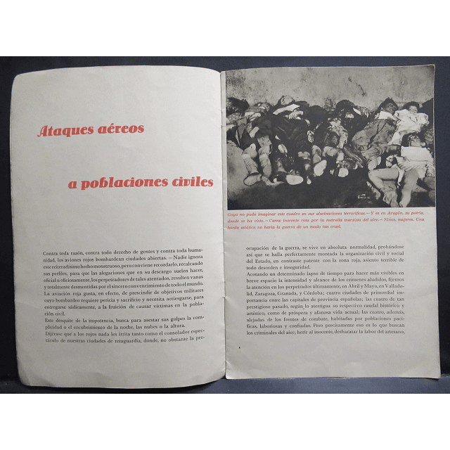 Ataques Aéreos A Poblaciones Civiles 1936-1937 Imprenta National Salamanca