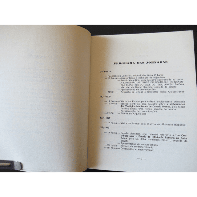 Arqueologia Da Beira Baixa 1ªs Jornadas 1979 ARCIMPE(C. Branco/Penamacor/Idanha A Nova)