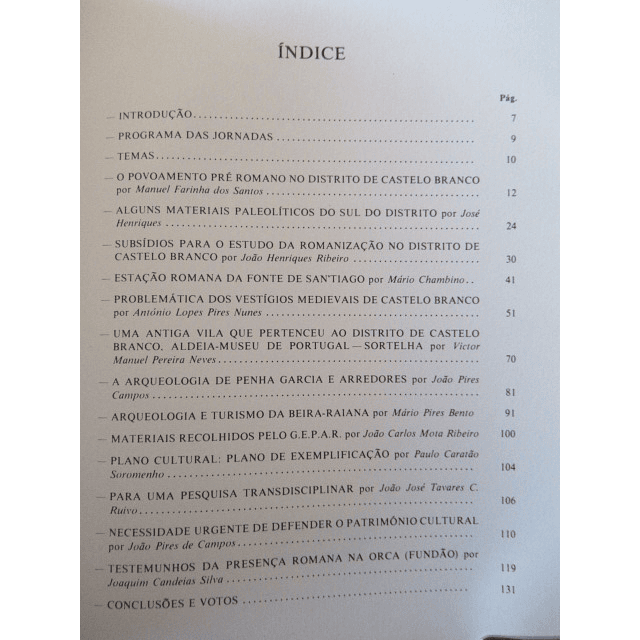 Arqueologia Da Beira Baixa 1ªs Jornadas 1979 ARCIMPE(C. Branco/Penamacor/Idanha A Nova)