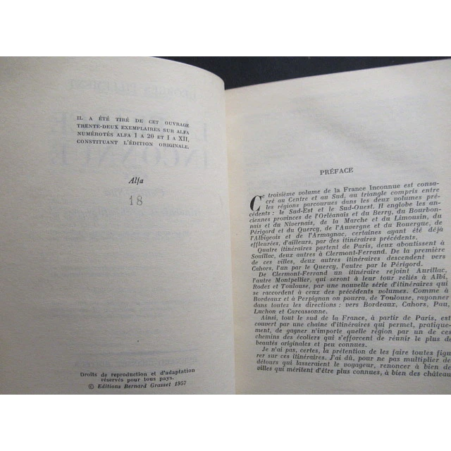 La France Inconnue Centre-Sud/Itenéraires Atchéologiques 1957 Georges Pillement