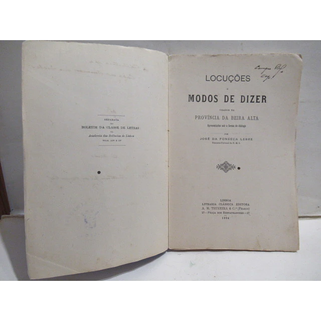 Locuções/Modos De Dizer/Província Da Beira Alta 1924 José Da Fonseca Lebre