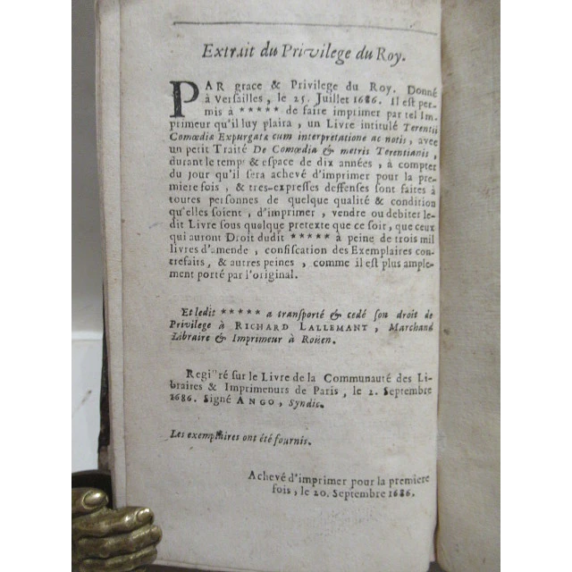 Publii Terentii Comoediae Expurgatae 1688 